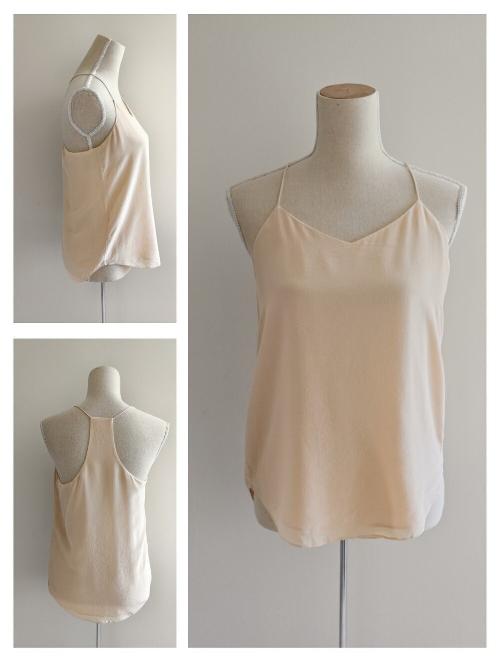 Like New Silk Club Monaco Pale Peach Spaghetti-Strap Camisole Tank Top